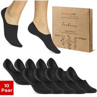 sockenkauf24 Füßlinge 10 Paar Premium Füßlinge aus gekämmter Baumwolle Damen & Herren (Schwarz, 35-38) Sneaker Socken ohne drückende Naht (Exclusive Line) - 70103T WP von sockenkauf24