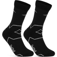 sockenkauf24 Funktionssocken Merino Wandersocken für Herren & Damen Outdoor Trekking Socken (Schwarz/Grau, 2-Paar, 35-38) - 50101P WP von sockenkauf24