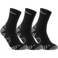 sockenkauf24 Laufsocken Sportsocken für Herren & Damen Laufsocken (3xSchwarz, 3-Paar, 35-38) Atmungsaktive Running Socks 50201P WP von sockenkauf24