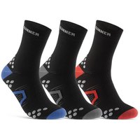 sockenkauf24 Laufsocken Sportsocken für Herren & Damen Laufsocken (Schw/Bl-Schw/Gr-Schw, 3-Paar, 35-38) Atmungsaktive Running Socks 50201P WP von sockenkauf24