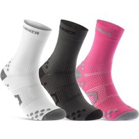 sockenkauf24 Laufsocken Sportsocken für Herren & Damen Laufsocken (Weiß/Anthrazit/Pink, 3-Paar, 35-38) Atmungsaktive Running Socks 50201P WP von sockenkauf24