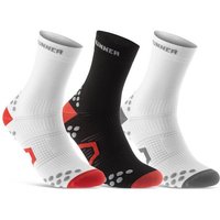 sockenkauf24 Laufsocken Sportsocken für Herren & Damen Laufsocken (Weiß-Rot/Schw-Rot/Weiß-Gr, 3-Paar, 35-38) Atmungsaktive Running Socks 50201P WP von sockenkauf24