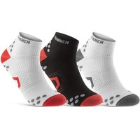 sockenkauf24 Laufsocken low Cut Sportsocken für Herren & Damen Laufsocken Kurz (Weiß-Rot/Schw-Rot/Weiß-Gr, 3-Paar, 35-38) Atmungsaktive Running Socks 50202P WP von sockenkauf24