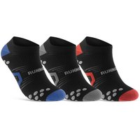 sockenkauf24 Laufsocken low Cut Sportsocken für Herren & Damen Laufsocken kurz (Schw/Bl-Schw/Gr-Schw, 3-Paar, 35-38) Atmungsaktive Running Socks 50203P WP von sockenkauf24