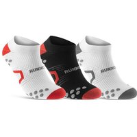 sockenkauf24 Laufsocken low Cut Sportsocken für Herren & Damen Laufsocken kurz (Weiß-Rot/Schw-Rot/Weiß-Gr, 3-Paar, 35-38) Atmungsaktive Running Socks 50203P WP von sockenkauf24