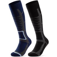 sockenkauf24 Skisocken 2 Paar Ski Strümpfe Herren & Damen Ski Socken lang Atmungsaktiv von sockenkauf24