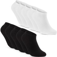 sockenkauf24 Sneakersocken 10, 20, 30 Paar Sneaker Socken Damen & Herren Schwarz Weiß Grau (5xSchwarz, 5xWeiß, 10-Paar, 35-38) Baumwolle - 16900 WP von sockenkauf24