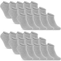 sockenkauf24 Sneakersocken 10, 20, 30 Paar Sneaker Socken Damen & Herren Schwarz Weiß Grau (Grau, 30-Paar, 35-38) Baumwolle - 16900 von sockenkauf24