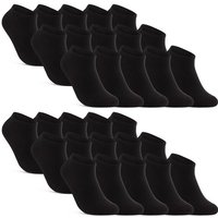 sockenkauf24 Sneakersocken 10, 20, 30 Paar Sneaker Socken Damen & Herren Schwarz Weiß Grau (Schwarz, 30-Paar, 35-38) Baumwolle - 16900 von sockenkauf24