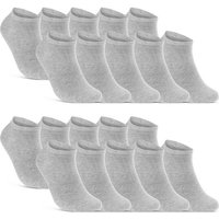 sockenkauf24 Sneakersocken 10 I 20 I 30 Paar Damen & Herren Sneaker Socken (Grau, 20-Paar, 35-38) Schwarz Weiß Grau Baumwolle - 10800 WP von sockenkauf24