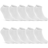 sockenkauf24 Sneakersocken 10 I 20 I 30 Paar Damen & Herren Sneaker Socken (Weiß, 10-Paar, 35-38) Schwarz Weiß Grau Baumwolle - 10800 WP von sockenkauf24