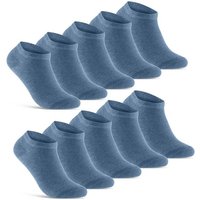 sockenkauf24 Sneakersocken 10 Paar Basic Sneaker Socken Herren & Damen aus Baumwolle (Jeans, 35-38) mit Komfortbund (Basicline) - 70202T WP von sockenkauf24