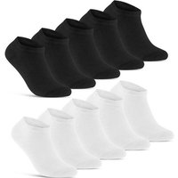 sockenkauf24 Sneakersocken 10 Paar Basic Sneaker Socken Herren & Damen aus Baumwolle (Schwarz/Weiß, 35-38) mit Komfortbund (Basicline) - 70202T WP von sockenkauf24