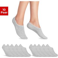 sockenkauf24 Sneakersocken 10 Paar Damen & Herren Füßlinge unsichtbare kurze Socken (Grau, 35-38) mit Silikonpad gegen Verrutschen - 16805 WP von sockenkauf24