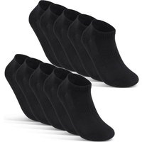 sockenkauf24 Sneakersocken 10 Paar Damen & Herren "Premium Sneaker Socken" Atmungsaktiv (10xSchwarz, 35-38) mit Mesh-Streifen Schwarz Weiß Grau Baumwolle - 16510 WP von sockenkauf24