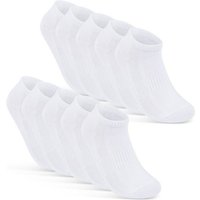 sockenkauf24 Sneakersocken 10 Paar Damen & Herren "Premium Sneaker Socken" Atmungsaktiv (10xWeiß, 35-38) mit Mesh-Streifen Schwarz Weiß Grau Baumwolle - 16510 WP von sockenkauf24