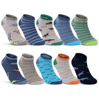 sockenkauf24 Sneakersocken 10 Paar Kinder Sneaker Socken Jungen & Mädchen Baumwolle Kindersocken (56301, 23-26) WP von sockenkauf24