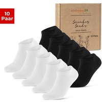 sockenkauf24 Sneakersocken 10 Paar Premium Sneaker Socken Herren & Damen aus (5xSchw/5xWeiß, 35-38) gekämmter Baumwolle ohne drückende Naht (Exclusive Line) - 70102T WP von sockenkauf24