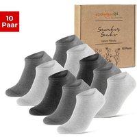 sockenkauf24 Sneakersocken 10 Paar Premium Sneaker Socken Herren & Damen aus (Grau/Anthrazit, 35-38) gekämmter Baumwolle ohne drückende Naht (Exclusive Line) - 70102T WP von sockenkauf24