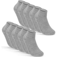 sockenkauf24 Sneakersocken 10 Paar SPORT Sneaker Socken Herren & Damen (Grau, 35-38) Sportsocken Frotteesohle Baumwolle - 16200 WP von sockenkauf24