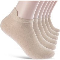 sockenkauf24 Sneakersocken 6 Paar Sneaker Socken Damen & Herren mit Fersenlasche (Beige, 35-38) Anti-Blasen Schutz Rutschfest Atmungsaktiv - 13600 WP von sockenkauf24