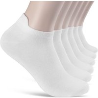 sockenkauf24 Sneakersocken 6 Paar Sneaker Socken Damen & Herren mit Fersenlasche (Weiß, 35-38) Anti-Blasen Schutz Rutschfest Atmungsaktiv - 13600 WP von sockenkauf24