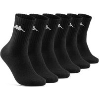 sockenkauf24 Sportsocken 6 oder 12 Paar KAPPA Socken Herren & Damen Sportsocken (Schwarz, 6-Paar, 35-38) Arbeitssocken Baumwolle WP von sockenkauf24