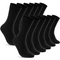 sockenkauf24 Thermosocken 6, 12, 24 Paar Damen & Herren Thermo Socken (Schwarz, 12-Paar, 35-38) Vollfrottee Wintersocken - 10900 von sockenkauf24