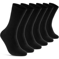 sockenkauf24 Thermosocken 6, 12, 24 Paar Damen & Herren Thermo Socken (Schwarz, 6-Paar, 35-38) Vollfrottee Wintersocken - 10900 von sockenkauf24