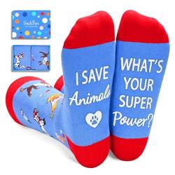 SOCKFUN Unisex-Socken für Tierärzte, mit lustigem Spruch, Tierarzttechnik, Tierärzte, Tierärzte, Geschenke, Vet Blue, Medium von sockfun