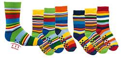 socks4fun 3 Paar ABS-Druck Kinder Vollfrottee-Socken Ringel Boy / Girl Thermo-Strümpfe Gr.35/38 von socks4fun