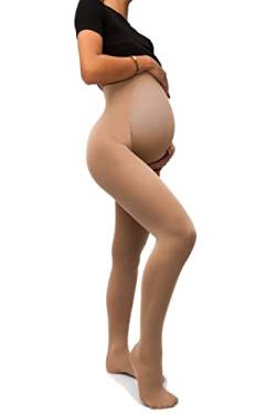 sofsy Blickdichte Schwangerschafts Strumpfhose - Super bequeme Stützstrumpfhose für alle Trimester | 50 DEN Natural Beige 3 - Medium von sofsy