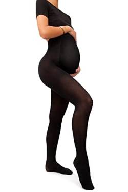 sofsy Blickdichte Schwangerschafts Strumpfhose - Super bequeme Stützstrumpfhose für alle Trimester | 50 DEN Schwarz Black 4 - Large von sofsy