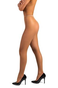 sofsy Micro-Netzstrumpfhose mit hoher Taille für Damen - Braun Tan 5 - X-Large von sofsy