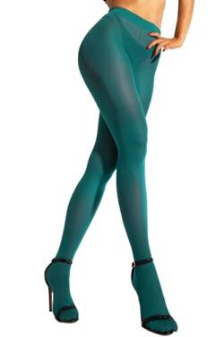 sofsy Strumpfhose für Damen - 40 Den Damen Feinstrumpfhose, Mikrofaser Dessous Stützstrümpfe [ Strumpfhosen Frauen] Dark Teal Dunkle Teal - Plus Size XL von sofsy