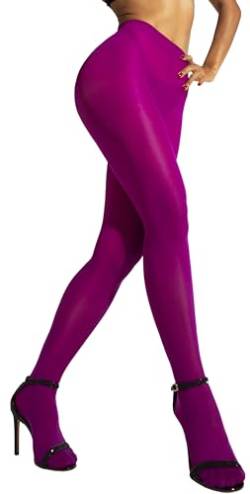 sofsy Strumpfhose für Damen - 40 Den Damen Feinstrumpfhose, Mikrofaser Dessous Stützstrümpfe [ Strumpfhosen Frauen] Fuchsia Fuchsie - Small von sofsy