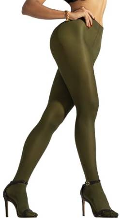 sofsy Strumpfhose für Damen - 40 Den Damen Feinstrumpfhose, Mikrofaser Dessous Stützstrümpfe [ Strumpfhosen Frauen] Military Green Militärgrün - Plus Size XL von sofsy