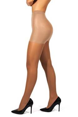 sofsy hochtaillierte figurformende Strumpfhosen - halbtransparente Strumpfhosen | 30 DEN Braun Tan 4 - Large von sofsy