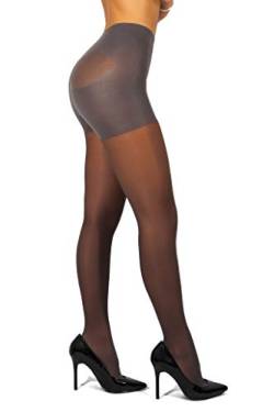 sofsy hochtaillierte figurformende Strumpfhosen - halbtransparente Strumpfhosen | 30 DEN Grau Grey 3 - Medium von sofsy