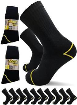 sogzz Arbeitssocken Herren | 10 Paar | Arbeit Socken, Arbeitersocken z.B. für Arbeitsschuhe, Work Socks, Modell: Work Basic, 39-42, Schwarz/Schwarz von sogzz