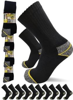 sogzz Arbeitssocken Herren | 20 Paar | Arbeit Socken, Arbeitersocken z.B. für Arbeitsschuhe, Work Socks, Modell: Work Basic, 39-42, Schwarz/Grau von sogzz