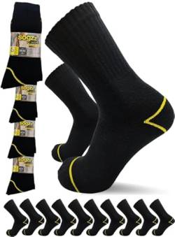 sogzz Arbeitssocken Herren | 20 Paar | Arbeit Socken, Arbeitersocken z.B. für Arbeitsschuhe, Work Socks, Modell: Work Basic, 47-50, Schwarz/Schwarz von sogzz