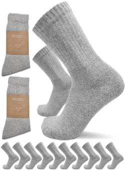 sogzz Tennissocken | 10 Paar | Herren Damen 80% Baumwolle, Sportsocken, Arbeitssocken, Tennis Sport Freizeit Arbeit Socken Grau Unisex, Modell: Sport Basic, 47-50, Hellgrau von sogzz