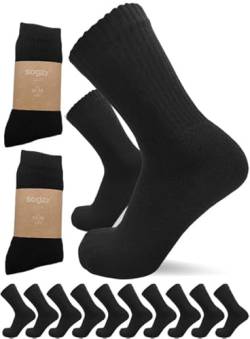 sogzz Tennissocken | 10 Paar | Herren Damen 80% Baumwolle, Sportsocken, Arbeitssocken, Tennis Sport Freizeit Arbeit Socken Unisex, Modell: Sport Basic, 35-38, Schwarz von sogzz