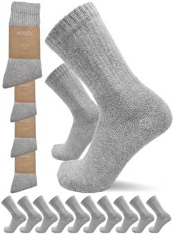 sogzz Tennissocken | 20 Paar | Herren Damen 80% Baumwolle, Sportsocken, Arbeitssocken, Tennis Sport Freizeit Arbeit Socken Grau Unisex, Modell: Sport Basic, 43-46, Hellgrau von sogzz