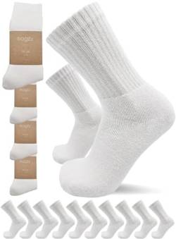 sogzz Tennissocken | 20 Paar | Herren Damen 80% Baumwolle, Sportsocken, Arbeitssocken, Tennis Sport Freizeit Arbeit Socken Unisex, Modell: Sport Basic, 39-42, Weiß von sogzz