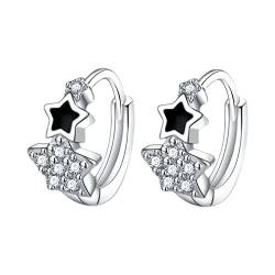 Stern Creolen Ohrringe 925 Silber Plattiert Ohrringe für Teen Mädchen Ästhetische zierliche Ohrringe für Frauen von sokrocile