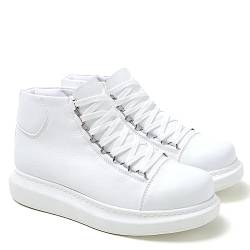 Solaress 958 Herren Sneaker, Leder High-Top Fashion Schuhe (Weiß, eu_Footwear_Size_System, Adult, Men, Numeric, medium, Numeric_43) von solaress seyahat aksesuarları