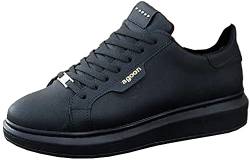 Solaress W01 Fashion Sneaker Herren, Leder Schuhe, Abendschuhe, Freizeitschuhe (Schwarz, eu_Footwear_Size_System, Adult, Men, Numeric, medium, Numeric_44) von solaress seyahat aksesuarları