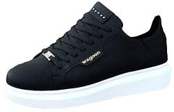 Solaress W01 Fashion Sneaker Herren, Leder Schuhe, Abendschuhe, Freizeitschuhe (Schwarz W, eu_Footwear_Size_System, Adult, Men, Numeric, medium, Numeric_41) von solaress seyahat aksesuarları